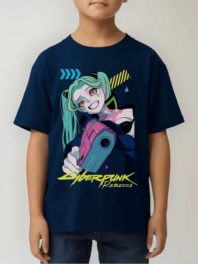 Remera Rebecca Apuntando Cyberpunk Algodón Premium