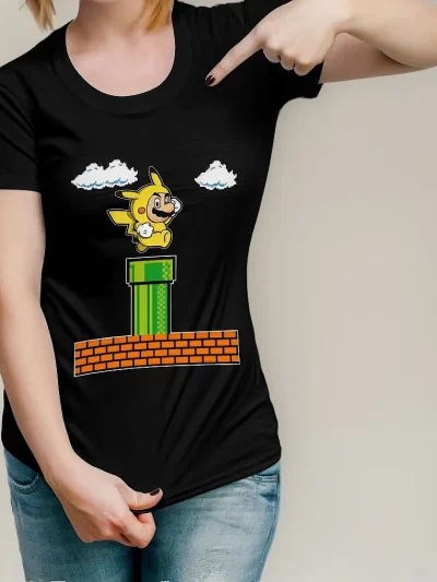 Remera Mario Pikachu Pijama