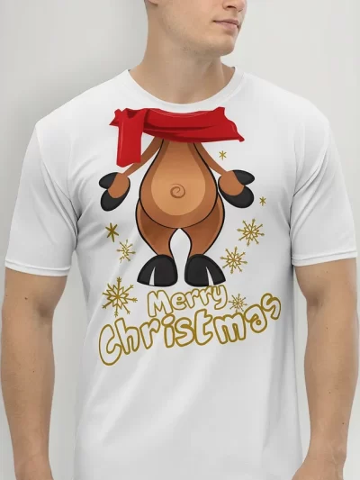 Remera De Reno Navideño Cuerpo Completo Navidad