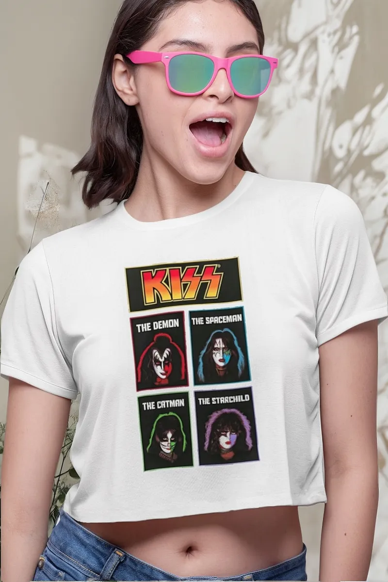 Remera Crop Rock Kiss Banda De Rock