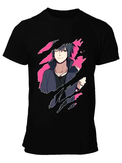 Remera Negra Uchiha Sasuke Galan Anime Naruto
