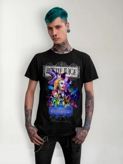 Remera Negra Para Estreno Cine Beetlejuice Peli T