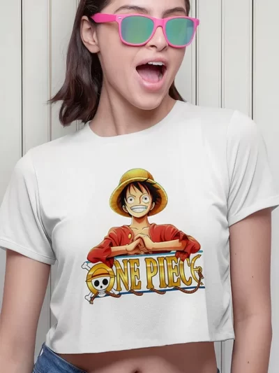 Remera Crop Luffy Op Anim12 Rop Clasicc