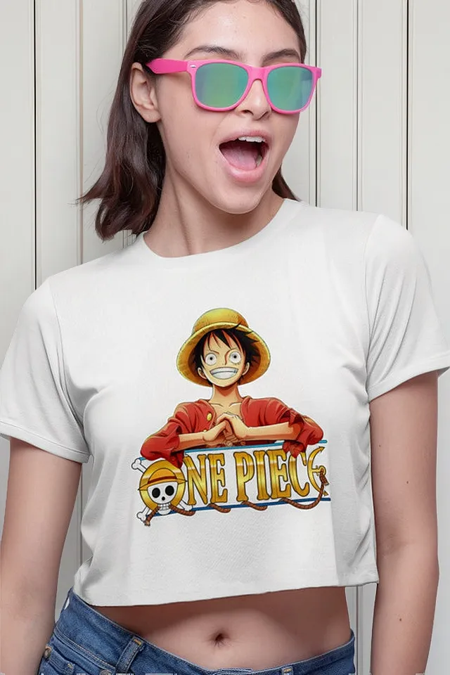 Remera Crop Luffy Op Anim12 Rop Clasicc