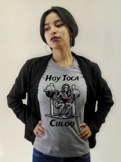 Remera Gris Con Estampado Gym Fitness Moda Hoy Toca Qlo