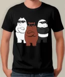 Remera Caricatura Osos Escandalosos Polar Panda Pard