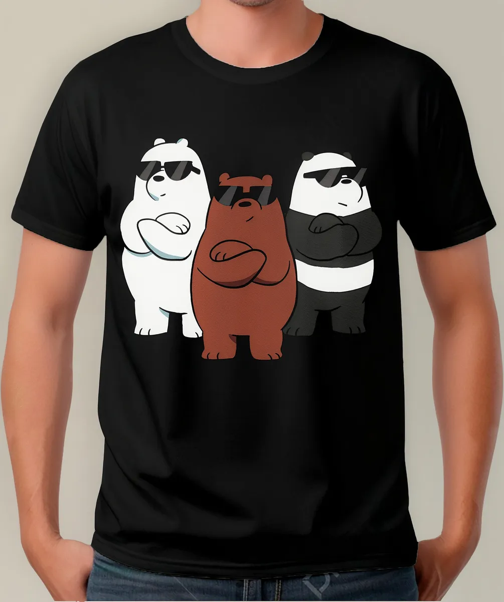 Remera Caricatura Osos Escandalosos Polar Panda Pard