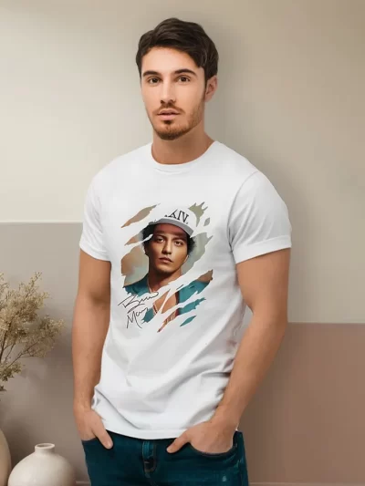 Remera Blanca Bruno Mars Pop02 Magic