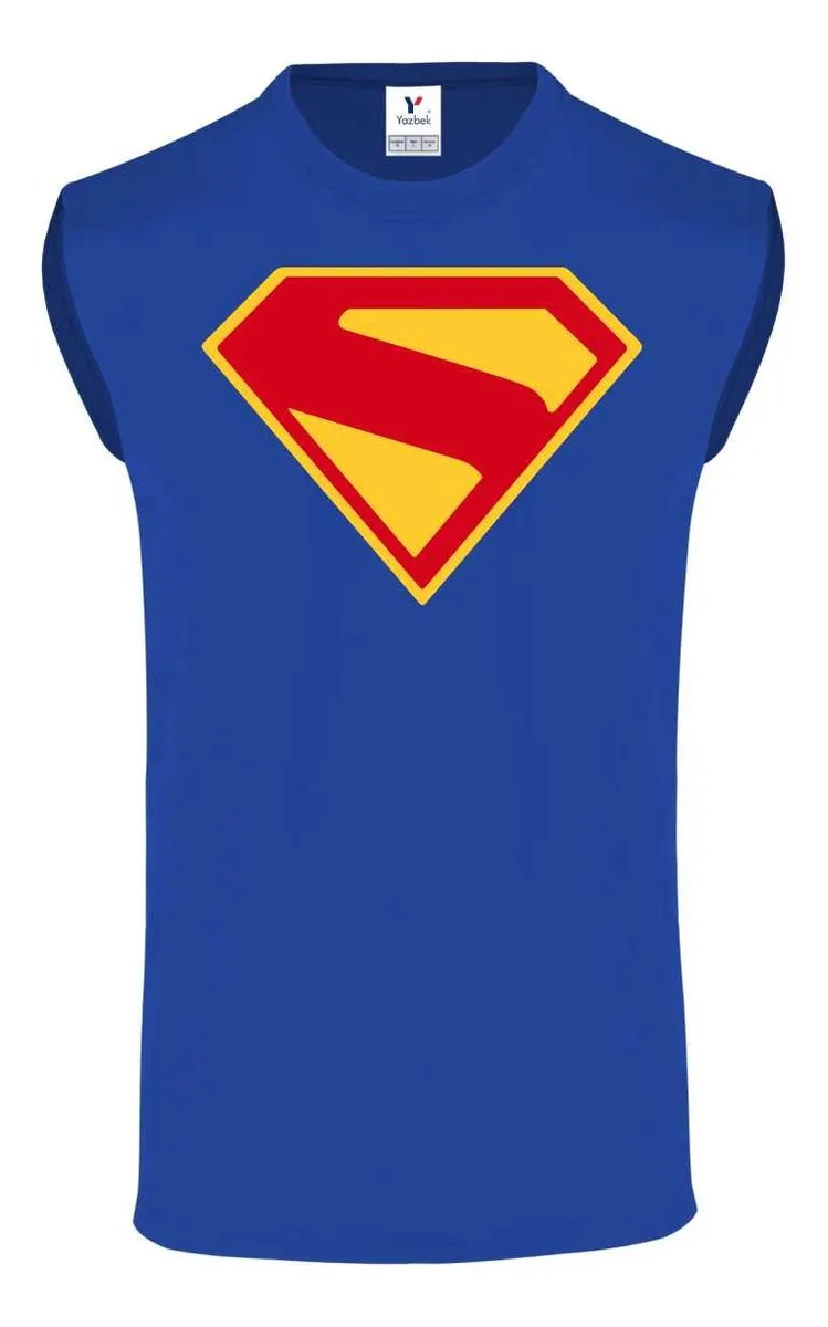 Remera Sin Manga Superman Escudo Azul