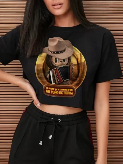 Remera Crop Labubu Norte O Pu O De Tierra Mt0