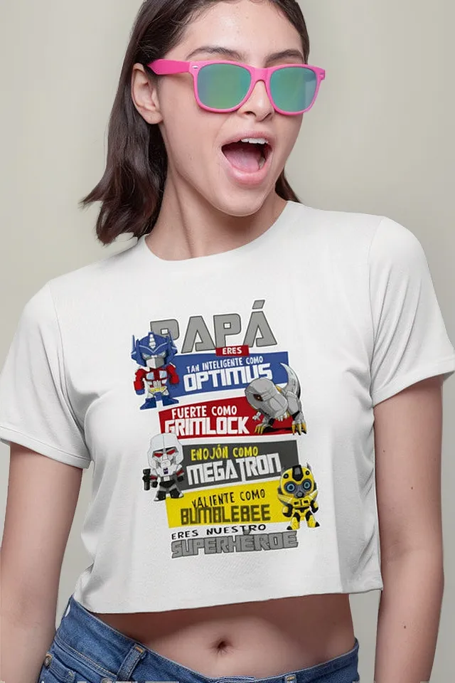 Remera Crop Padre Como 0Pt1 Transformado Mejor