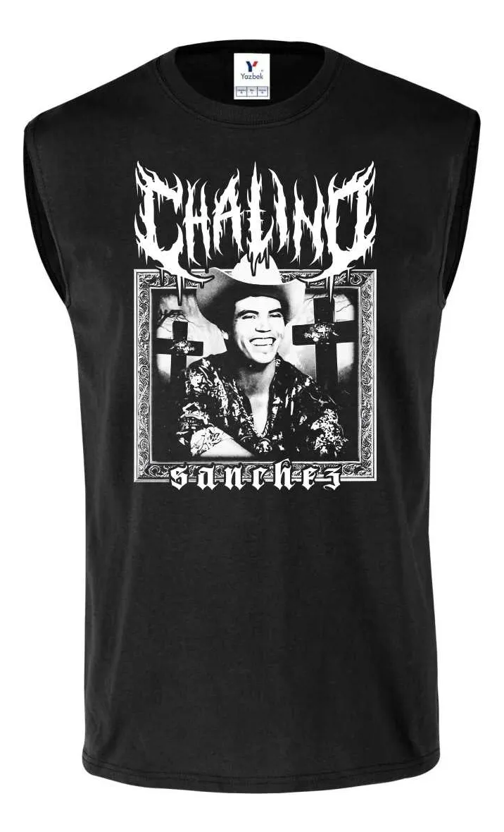 Remera Sin Manga Chalino Sánchez Rey Corrido Letras Metal