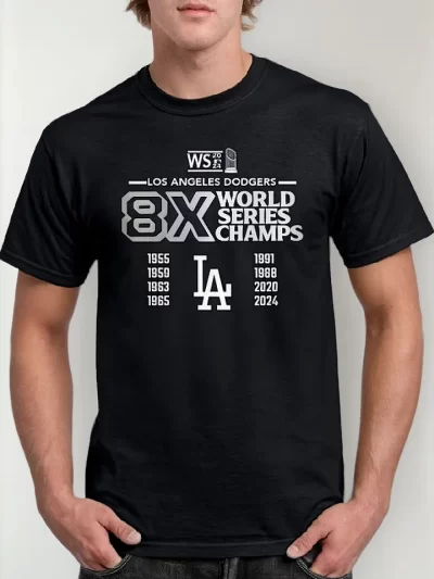 Remera World Series 8X Champions Angeles Dodgers