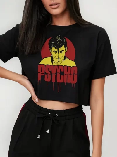 Remera Crop Psycho Classic Style Movie De2