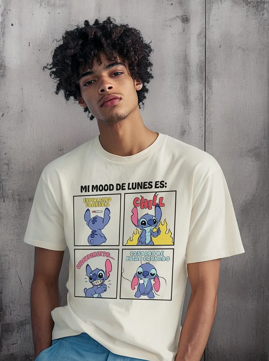 Remera Hombre Mood De Lunes Lilo Y Stitch Oversize Fit