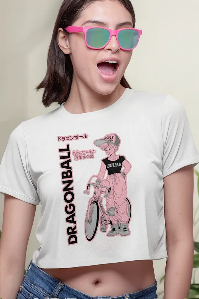 Remera Crop Pink Bulma Bik3 Fashion Style Dbz