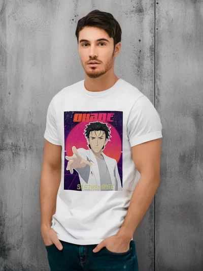 Remera Blanca Rintaro Okabe Steins Gate5