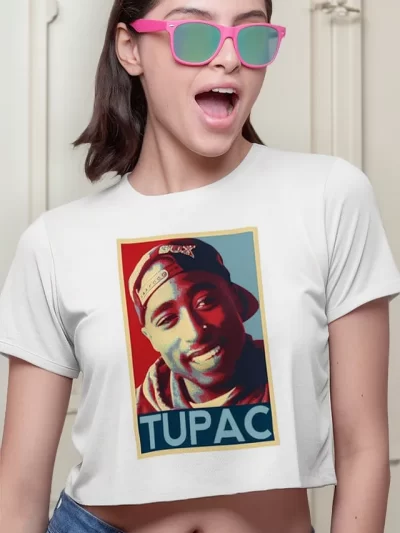 Remera Crop Tupac Shakur Leyenda Del Rap Eterno