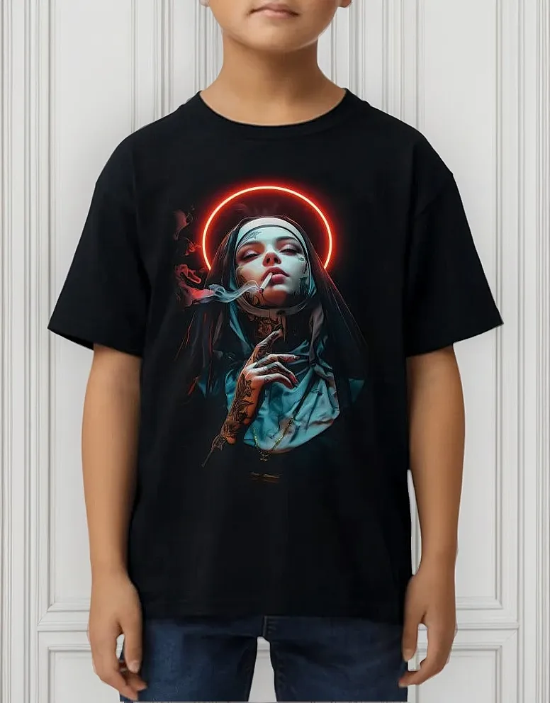 Remera De Niño Unholy Nun Algodón Premium