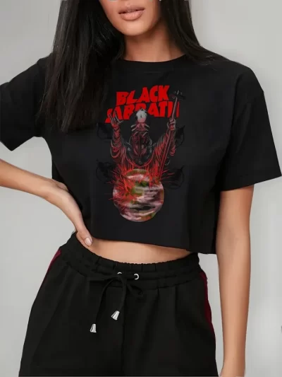 Remera Crop Heavy Metal Black Sabbath2