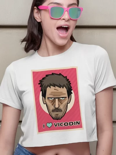 Remera Crop Doctor House V1C0Din Lover Fan Art