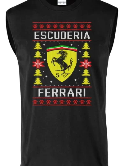 Remera Sin Manga Ugly Navidad Escuderia Ferrari Formula
