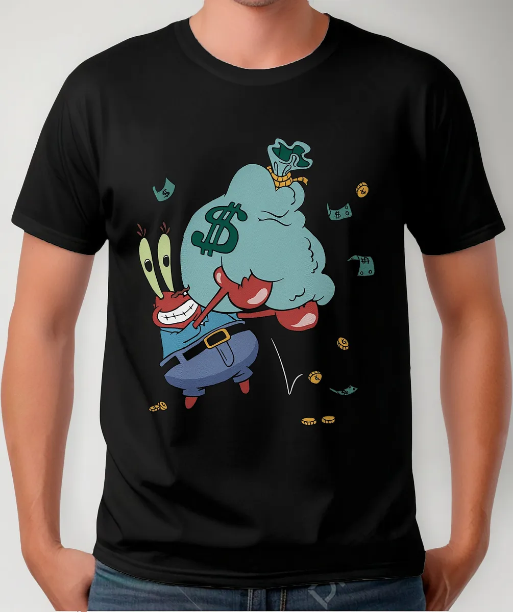 Remera Caricatura Bob Esponja Don Cangrejo