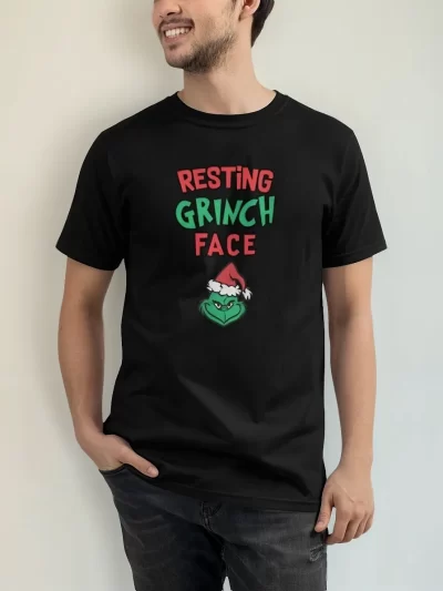 Remera Navideña Grrinch Face Navidad Hombre Mujer Niño
