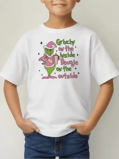 Remera Niño The Grinch Navidad Algodón Premium