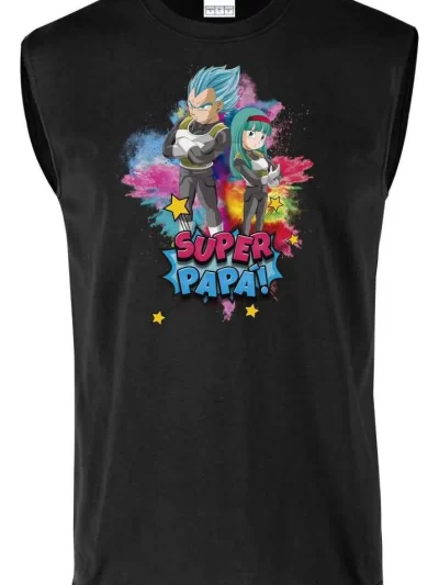 Remera Sin Manga Súper Papá Vegeta Con Hija Día Padre
