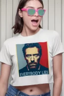 Remera Crop Dr House Everybody Lies Todos Mienten