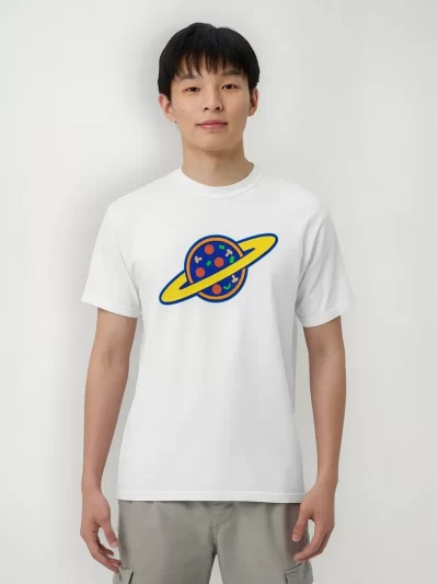 Remera Logo De Pizza Planeta Jupiter Con Peperoni