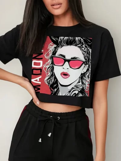 Remera Crop Fanart Madonna Estilo Ochentas Legendaria
