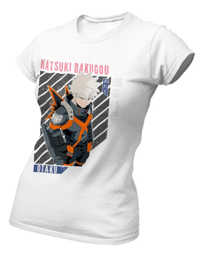 Remera Blanca Kacchan13 Katsuki Bakugou Boku