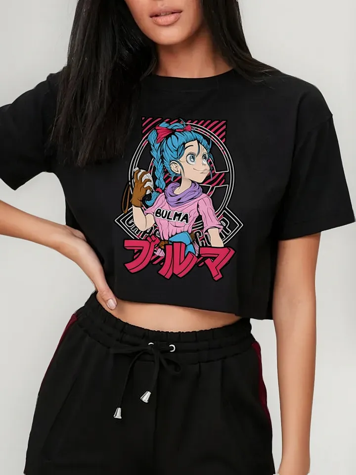 Remera Crop Dragon Ball Anime Bulma Con Radar