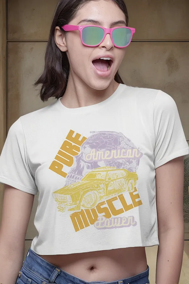 Remera Crop Pure American Power Muscle D