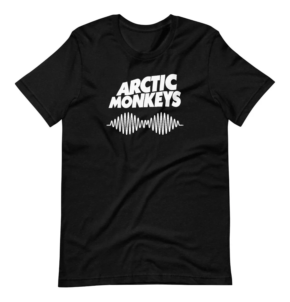 Remera Negra Artic Monkeys Logo Disco Am Ondas Arctic