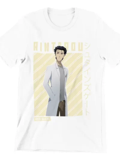 Remera Blanca Rintaro Okabe Steins Gate7