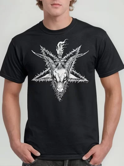 Remera Satan Diablo Cabra Simbolo Pentegrama Satanic